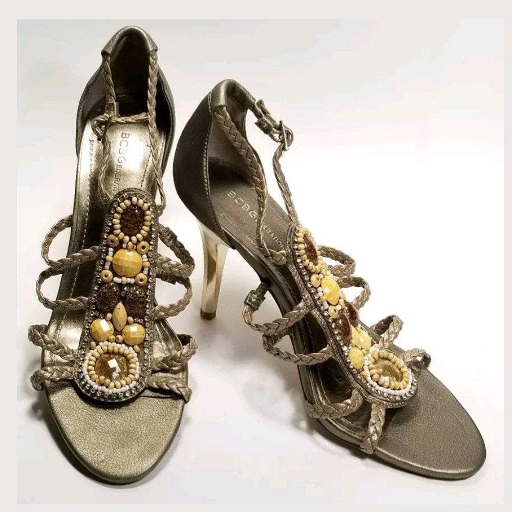 BCBGeneration Beaded Sandals Heels